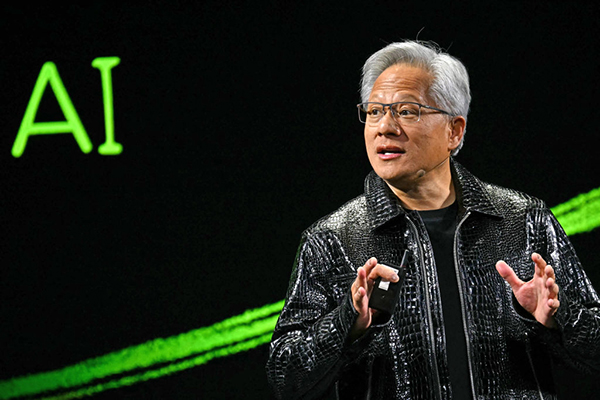 Jensen Huang of Nvidia at the Consumer Electronics Show (CES) in Las Vegas, Nevada, Jan 2025, Getty